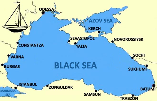 Black Sea, plenty of sea room. Coming soon, plenty of marinas ©  SW